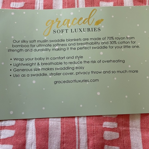 Graced Soft Luxuries Muslin Swaddle Blankets - Picture 3 of 4